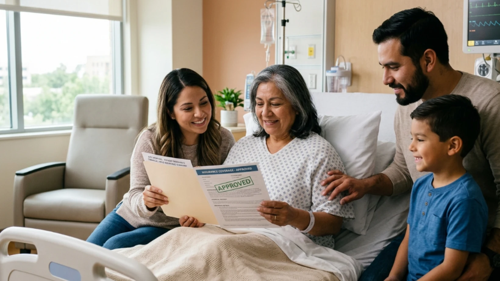 Family managing healthcare costs with a loan for medical bills in El Paso