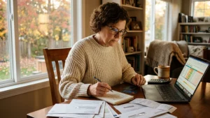 Person organizing finances with personal loans during the final quarter in El Paso