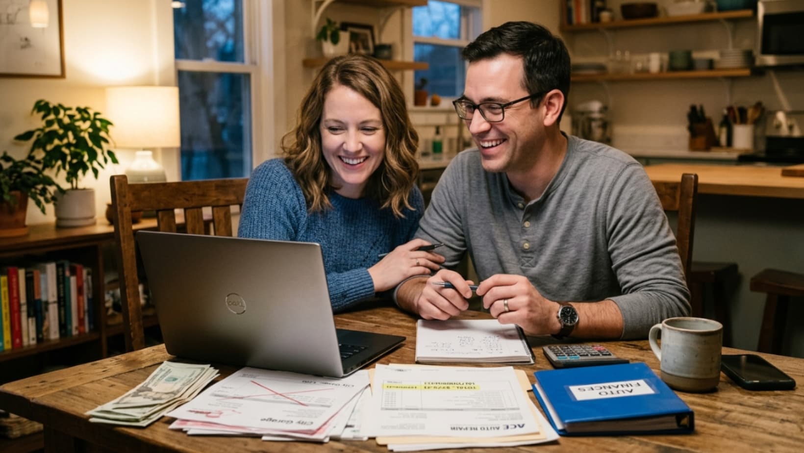 Family comparing financing options for a loan for car repairs in El Paso